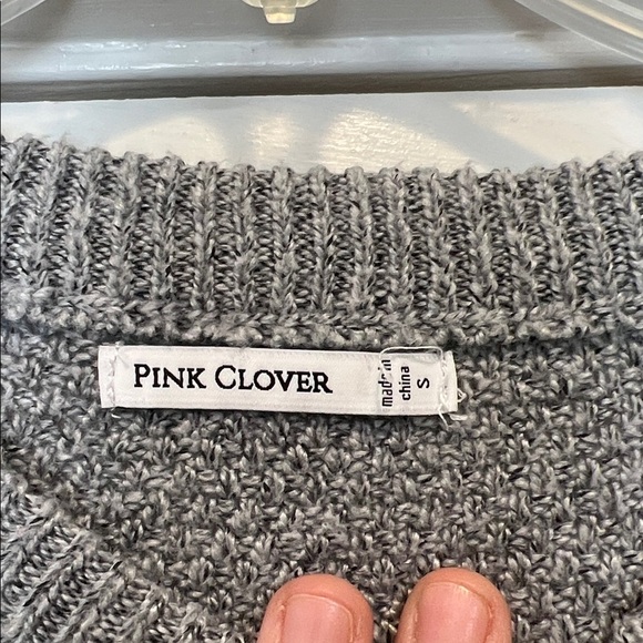 Pink Clover grey Nikole textured sweater size small. - Picture 6 of 11